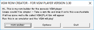 VGMPlayer Startup Window Screenshot